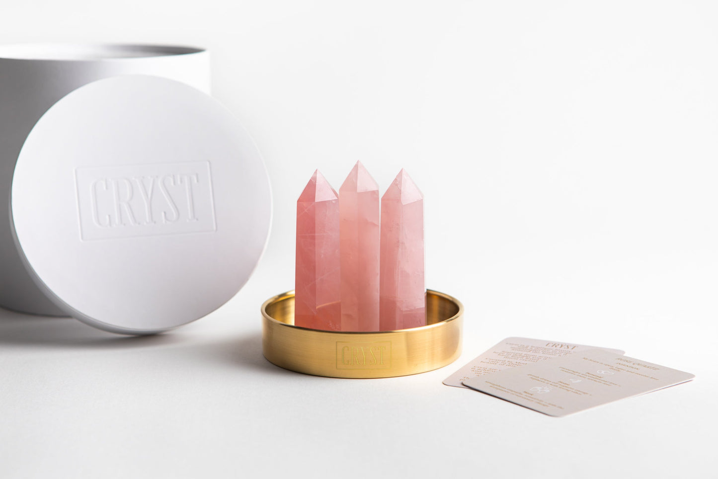 Rose Quartz Crystal Trio