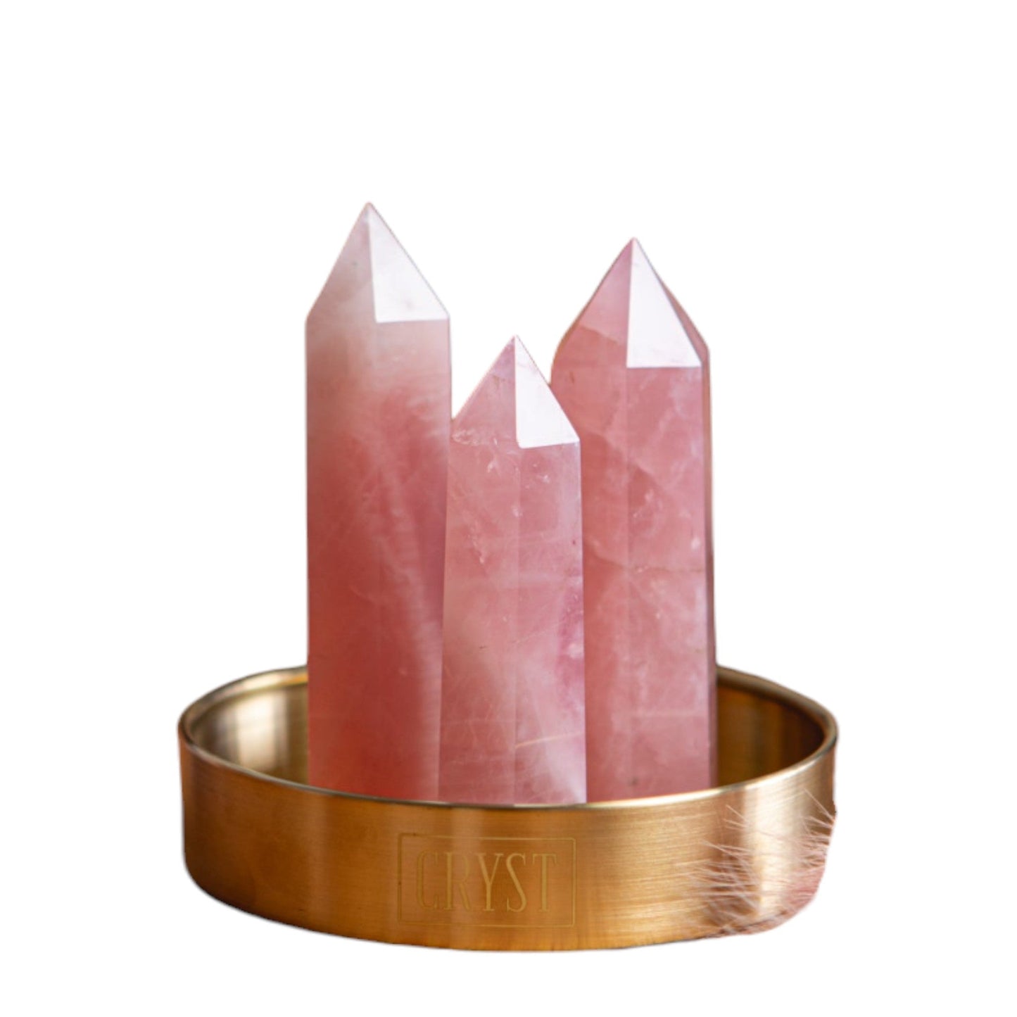 Rose Quartz Crystal Trio (Medium)-0